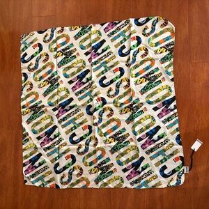 Moschino Multicolor Graphic Silk Scarf